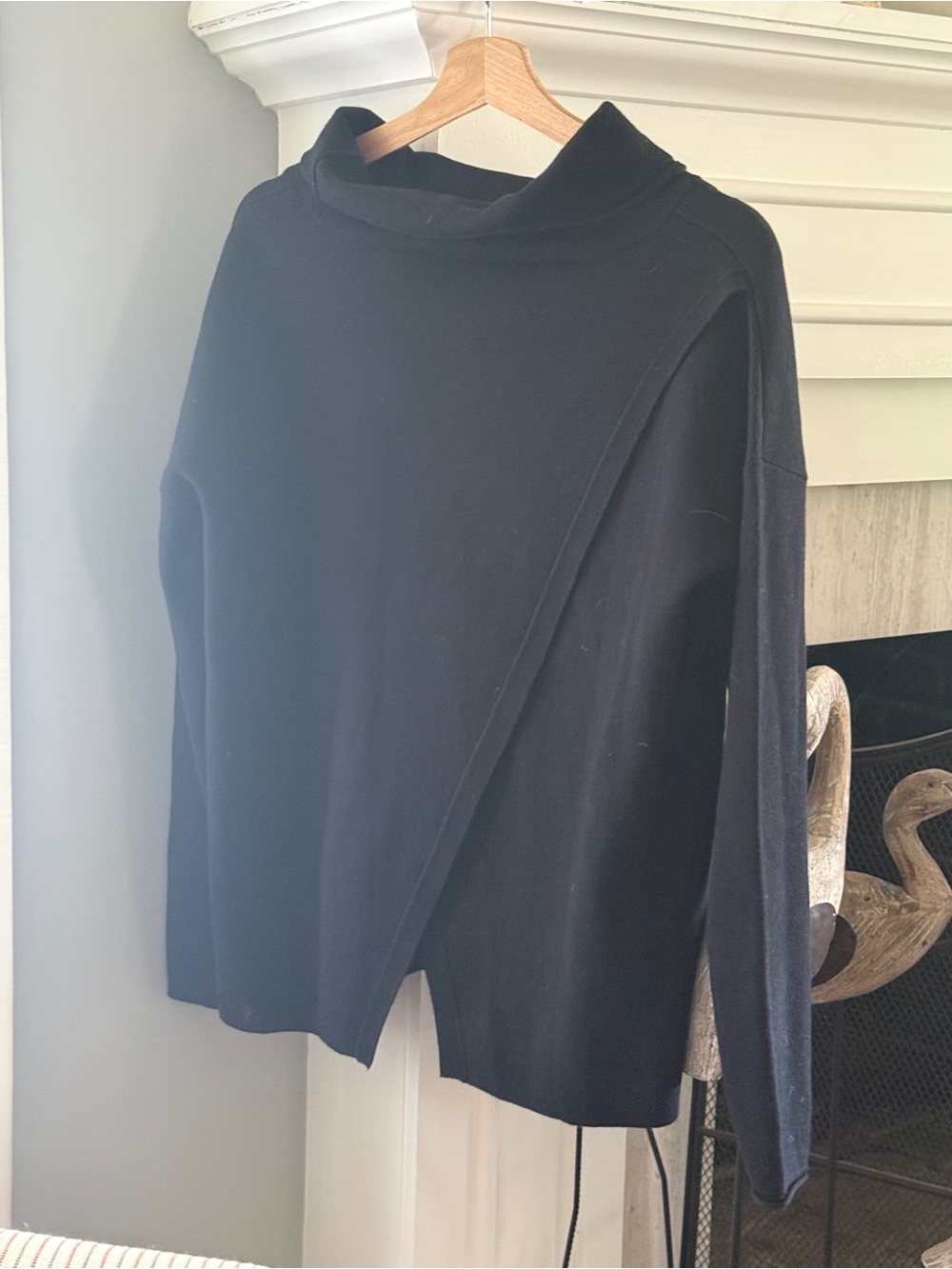 Vineyard Vines Black Turtleneck Sweater with Crossover Back
